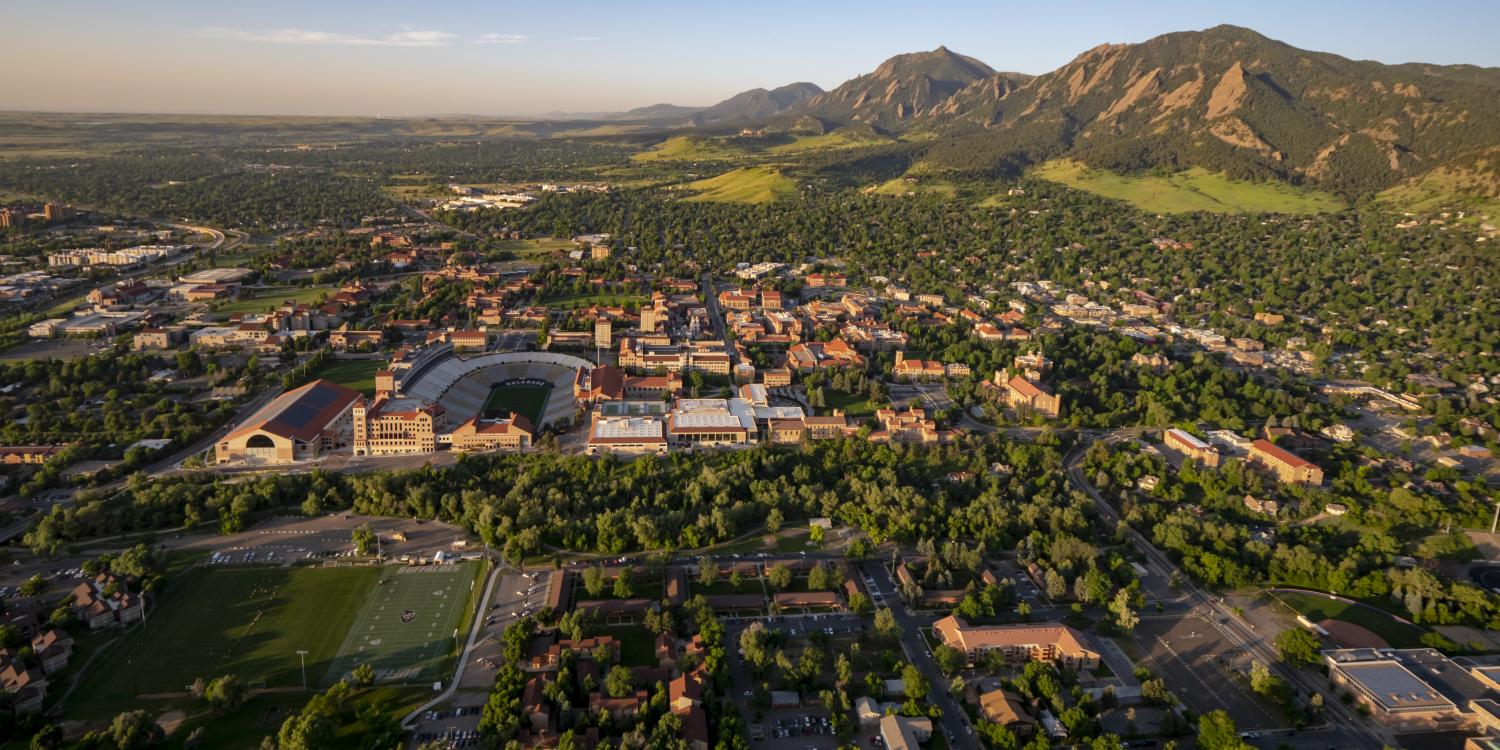 2018 Aerials over CU Boulder and surrounding Boulder area.  (Photo by Glenn Asakawa/University of Colorado)