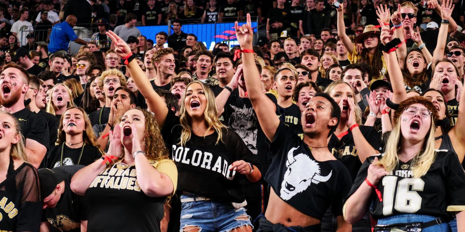 Student section at Folsom Field