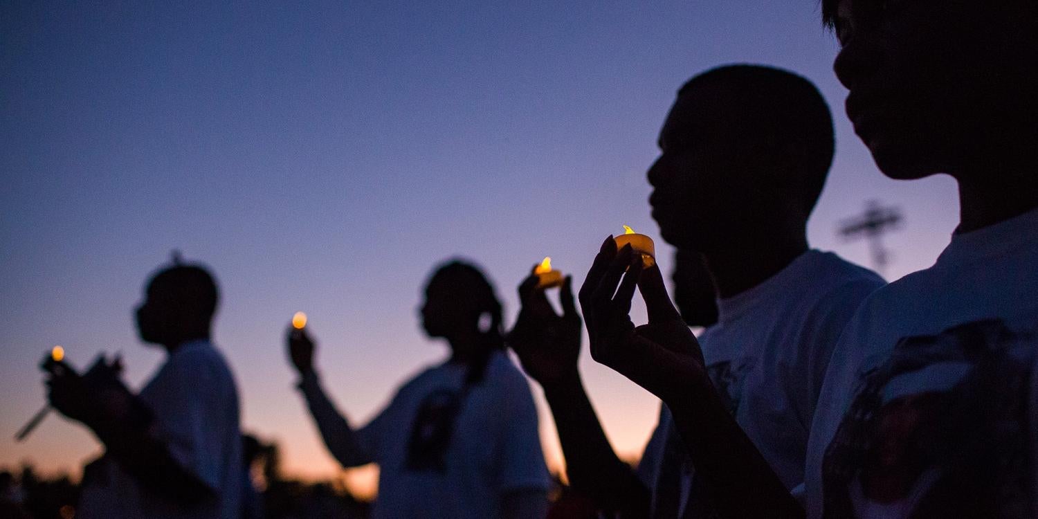 a student memorial after a mass shooting at a high school in 2019 