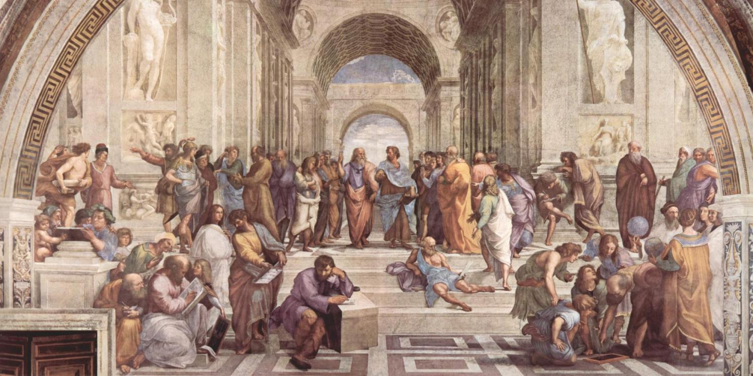 Sistine Chapel painting of Aristotle and others philosophers