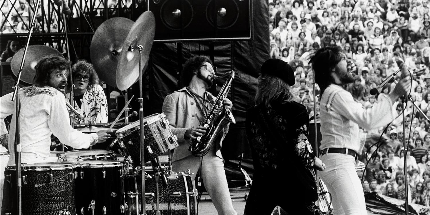 Bob Seger performing at Folsom Field in 1977, photographed by Dan Fong.