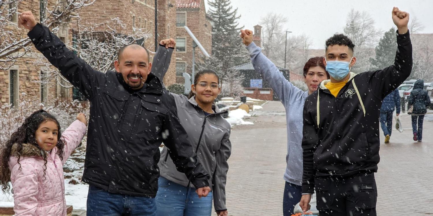 People visit the CU Boulder campus (Photo by Glenn Asakawa)