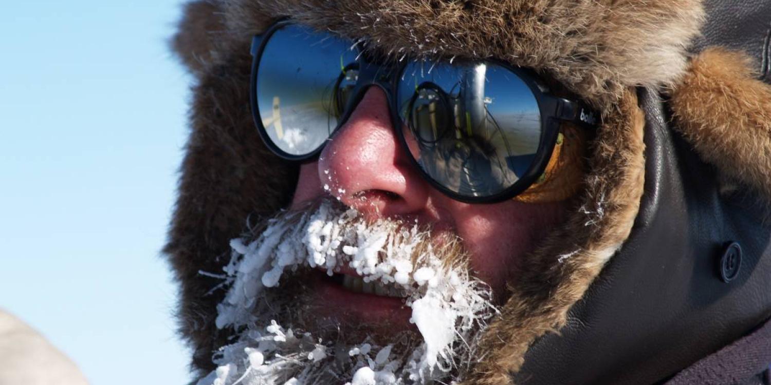 Konrad Steffen with ice covering his mustache