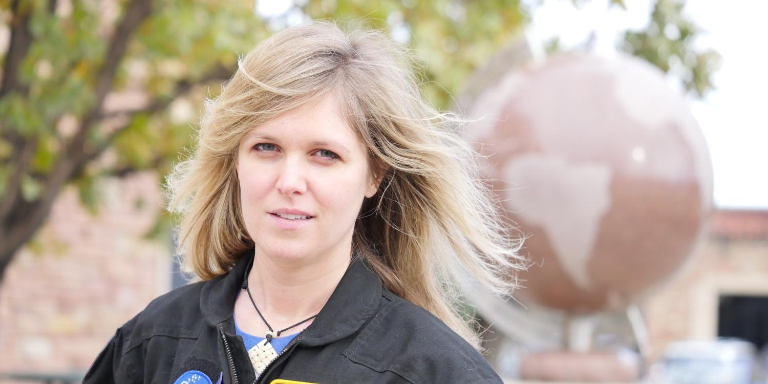 Portrait of Ulyana Horodyskyj in her NASA uniform