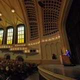 Alice Rivlin speaks at Macky Auditorium during the 2012 Conference on World Affairs