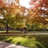 A scenic fall image on the CU Boulder campus.