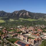 aerial photo of CU Boulder campus