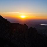 Silhouette of mountain and sunset