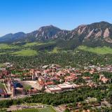 An aerial view of the CU Boulder campus (Glenn Asakawa)