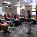 A class in Ekley Hall (Photo by Patrick Campbell/University of Colorado)