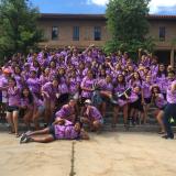 a group of Upward Bound students on the CU Boulder campus