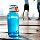 Blue refillable water bottle