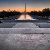 'I have a dream' inscription in the National Mall with Washington Monument in the distance