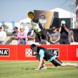 AJ” Juenemann and his canine companion Trip compete in a disc dog challenge