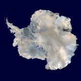 An aerial view of Antarctica, the South Pole.