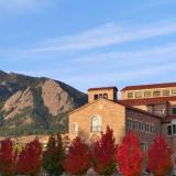 The Center For Community at CU Boulder, with Flatirons in the background