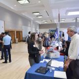 Student speaks with employer at the Career Fair