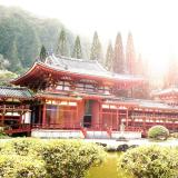 Traditional red palace in Japan