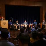 Chancellor DiStefano and panel at Spring Town Hall 2017