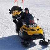 Chip on a snowmobile