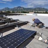 Solar panels on the CU Boulder campus