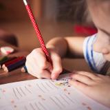 a child doing home work