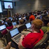 Students listen to a lecture