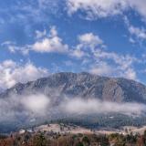 A scene of the Flatirons from the CU campus.