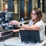 Kristine Fischenich working on lab equipment