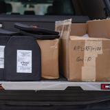 CUPD body gear loaded up in a truck