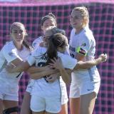 CU Soccer Team Celebrates Goal