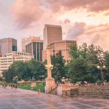 Denver skyline from City Park