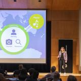 Student presenting at the Three Minute Thesis competition