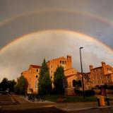 Rainbow on campus.