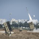 Israel’s Iron Dome air defense system launches interceptor missiles
