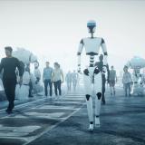 Robots walking alongside humans