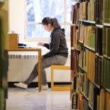 Student studying in Norlin Library