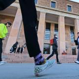 Students walking on campus