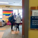People mingle at the Gender and Sexuality Center on campus