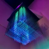 This hanging cube uses LED lights to give viewers a look at the Aurora Borealis, or northern lights