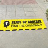 Heads Up Boulder crosswalk safety campaign sign