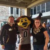 Lucky Vidmar and his wife Aubrey Ardema with Chip the Buffalo