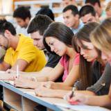 students taking a test