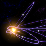 A graphic showing the orbits of dark, icy bodies that tilt out of the plane of the solar system