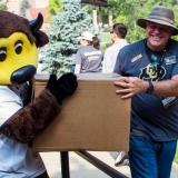 Chip and an employee help during move-in
