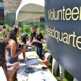 Volunteer Headquarters during move-in 2015