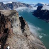 An aerial view of arctic lands