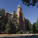 Old Main building during fall