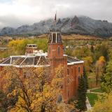 Old Main building during winter