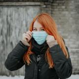 Girl wearing surgical mask
